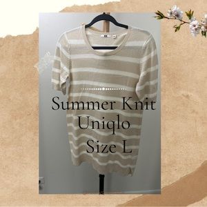COPY - Uniqlo knit woman’s striped half sleeve top crew neck size L
